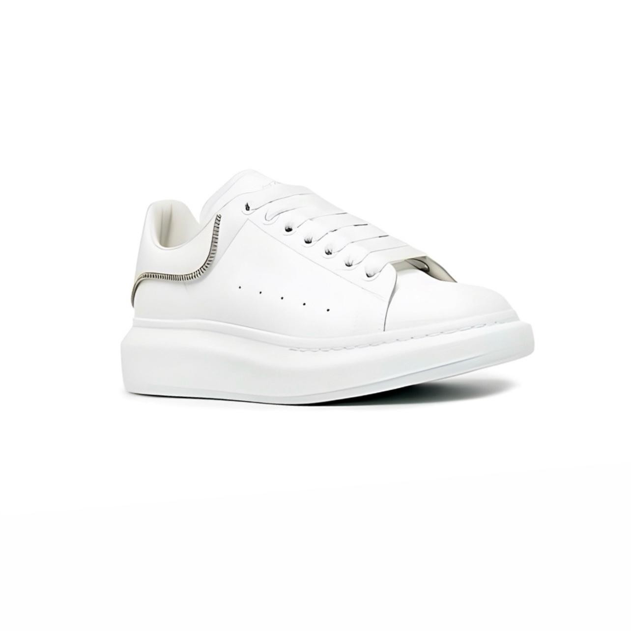Alexander Mcqueen All White Zip Detail