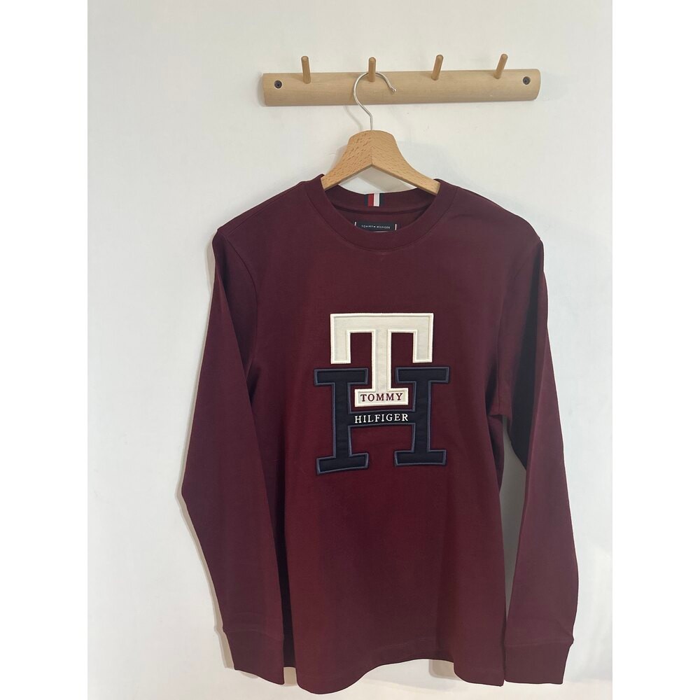 Th big logo bordo erkek sweatshirt