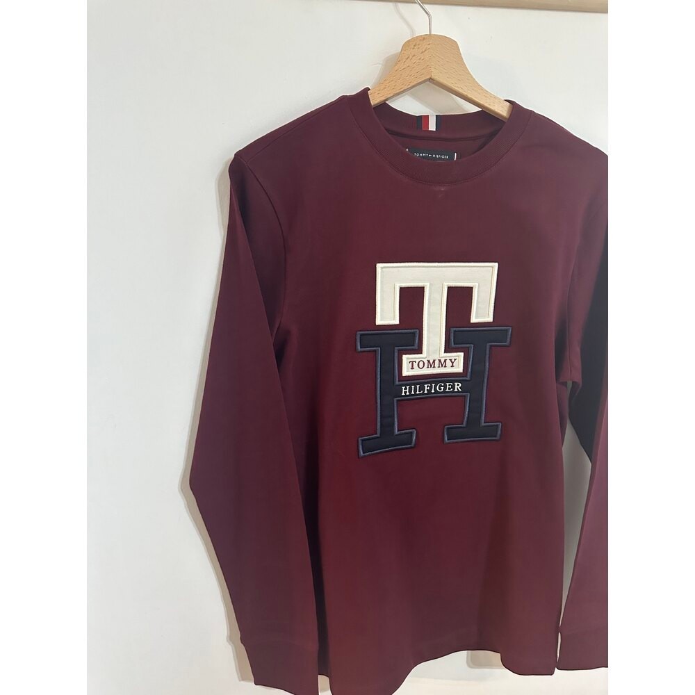 Th big logo bordo erkek sweatshirt