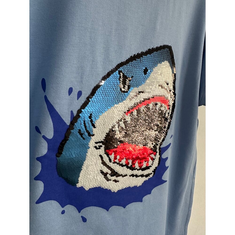 Zr payetli shark erkek çocuk tshirt