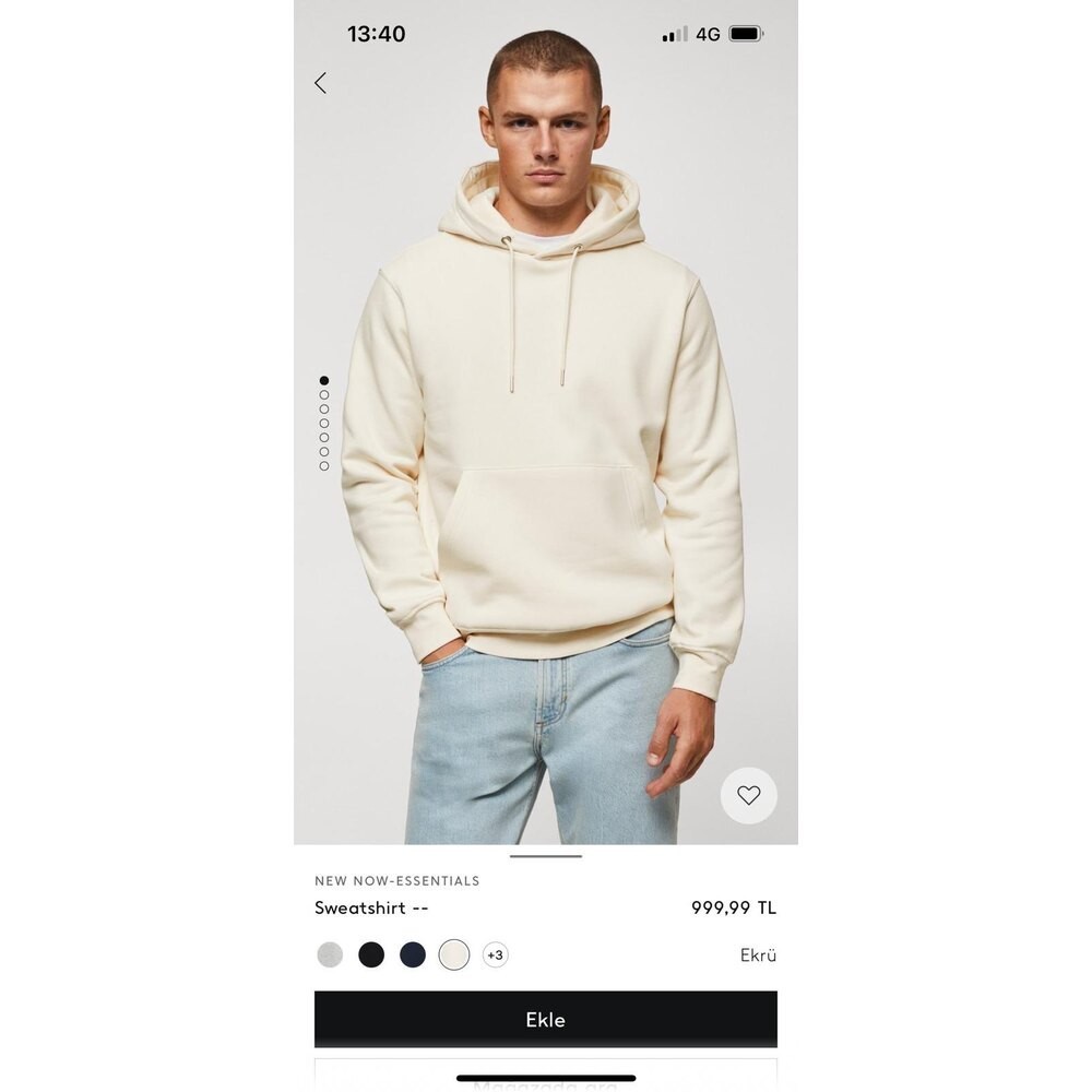 Mng basic kapusonlu Erkek Sweatshirt