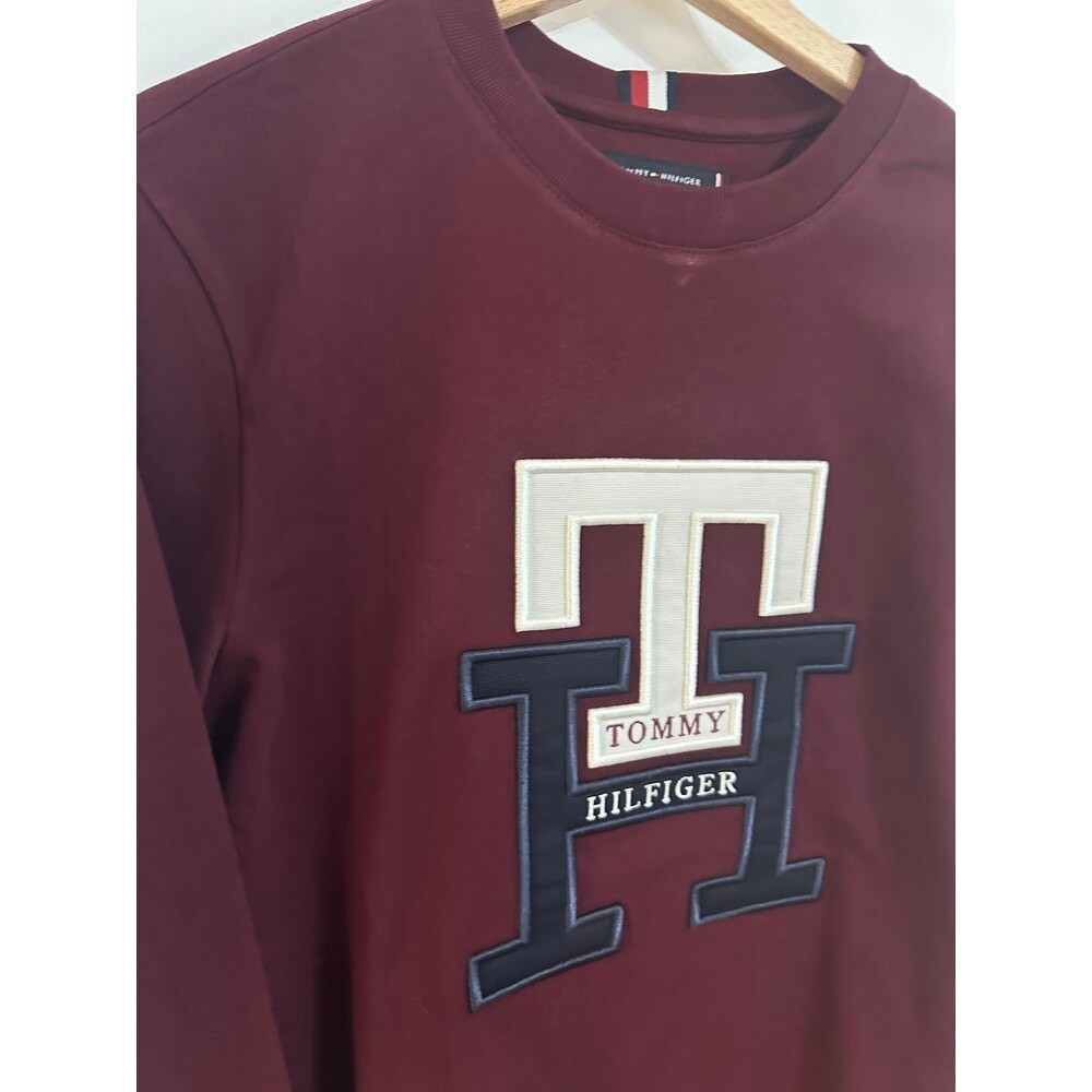 Th big logo bordo erkek sweatshirt