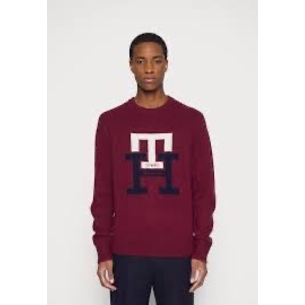 Th big logo bordo erkek sweatshirt