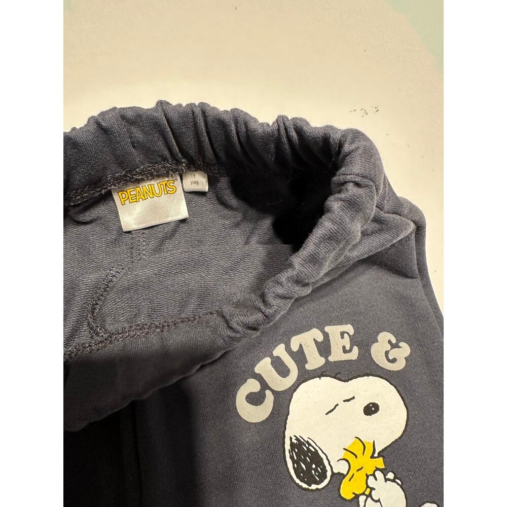 Peanut cute gri bebek çocuk eşofman alt