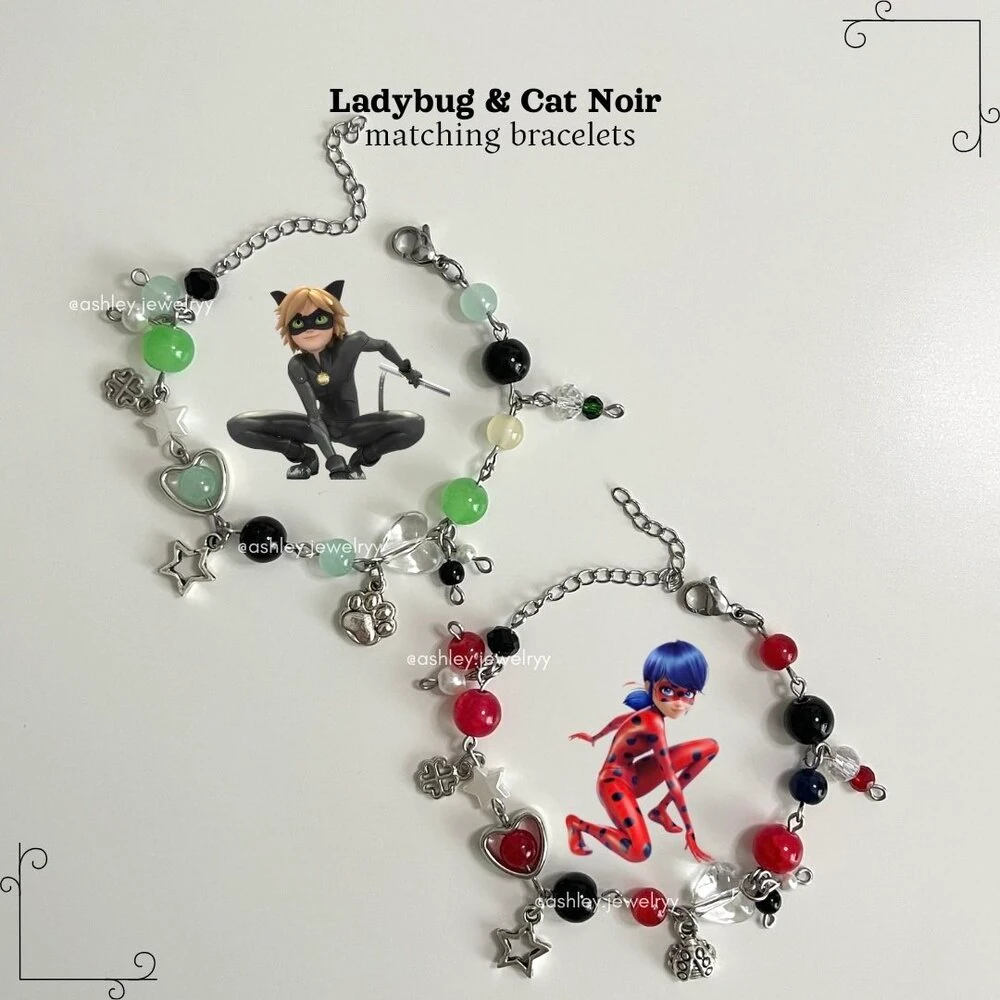 Uğur Böceği & Kara Kedi Matching Bileklikler