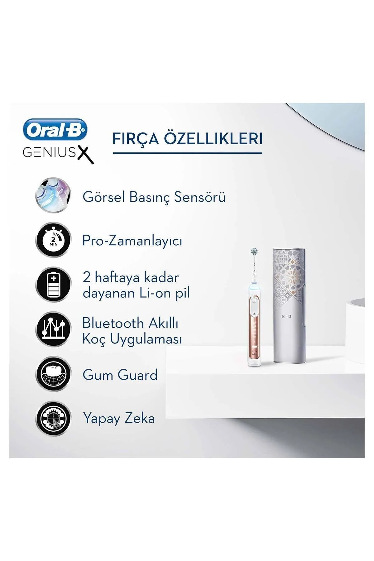 Oral-B Genius X Luxury Edition Rosegold Şarj Edilebilir Diş Fırçası