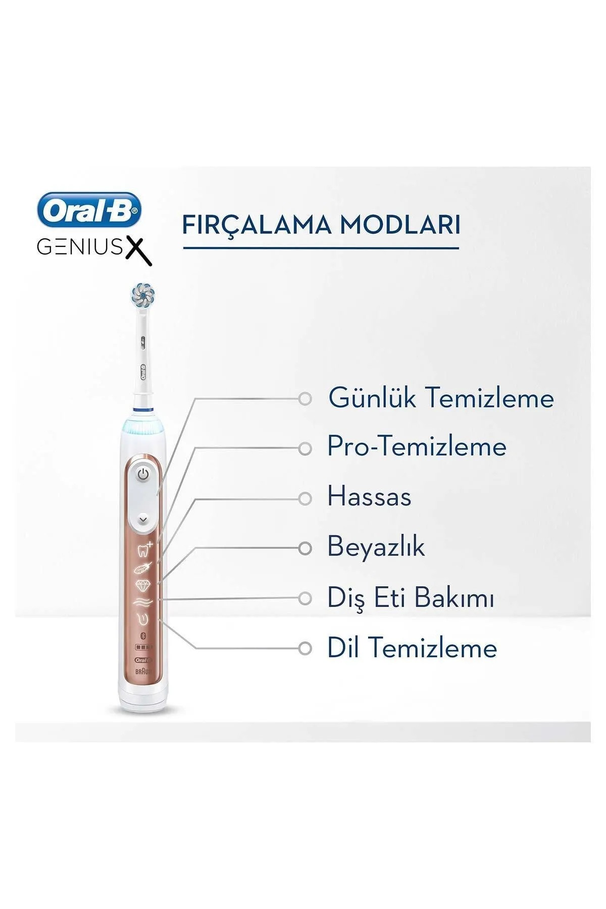 Oral-B Genius X Luxury Edition Rosegold Şarj Edilebilir Diş Fırçası