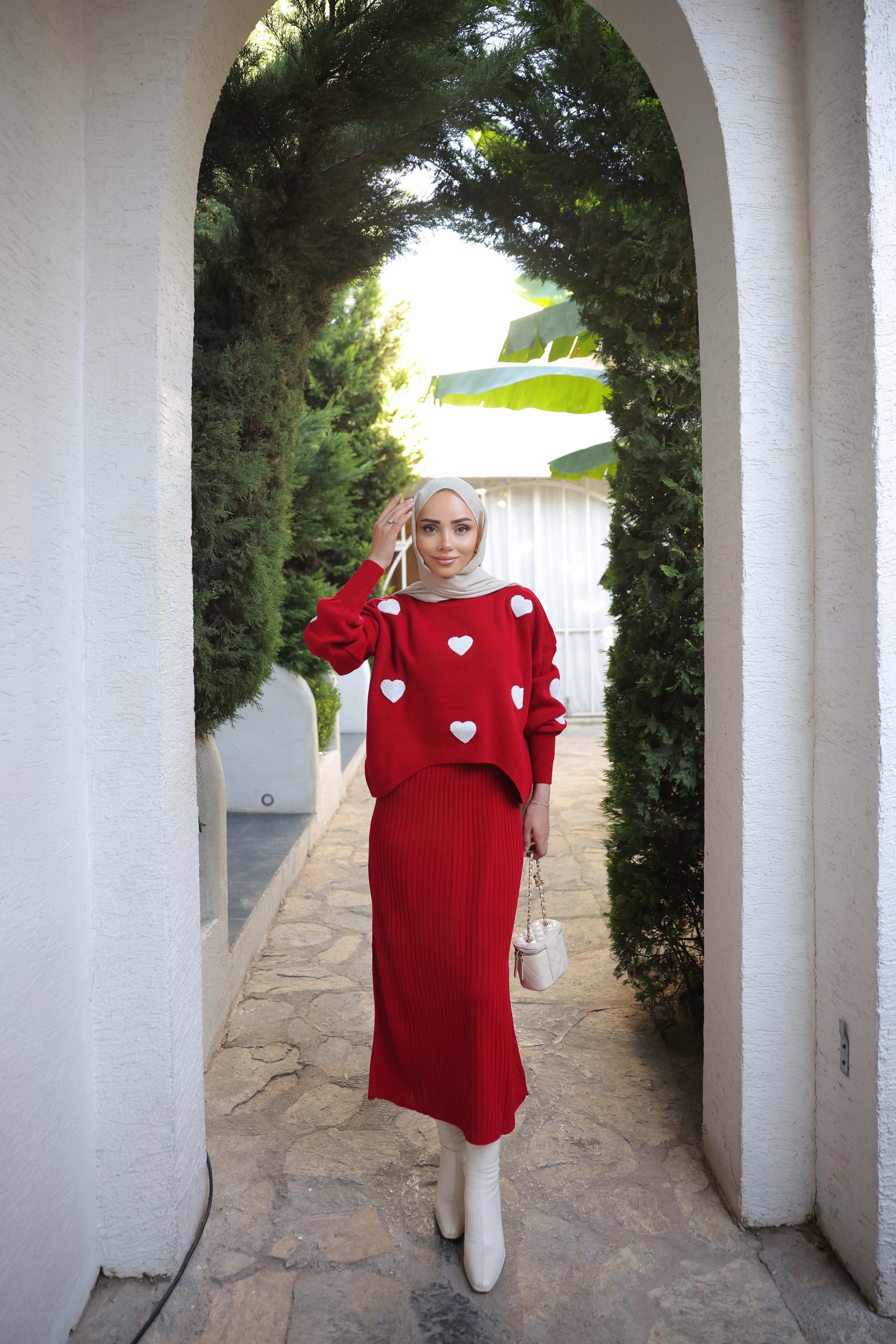 Kalpli Etek Takım - Bordo