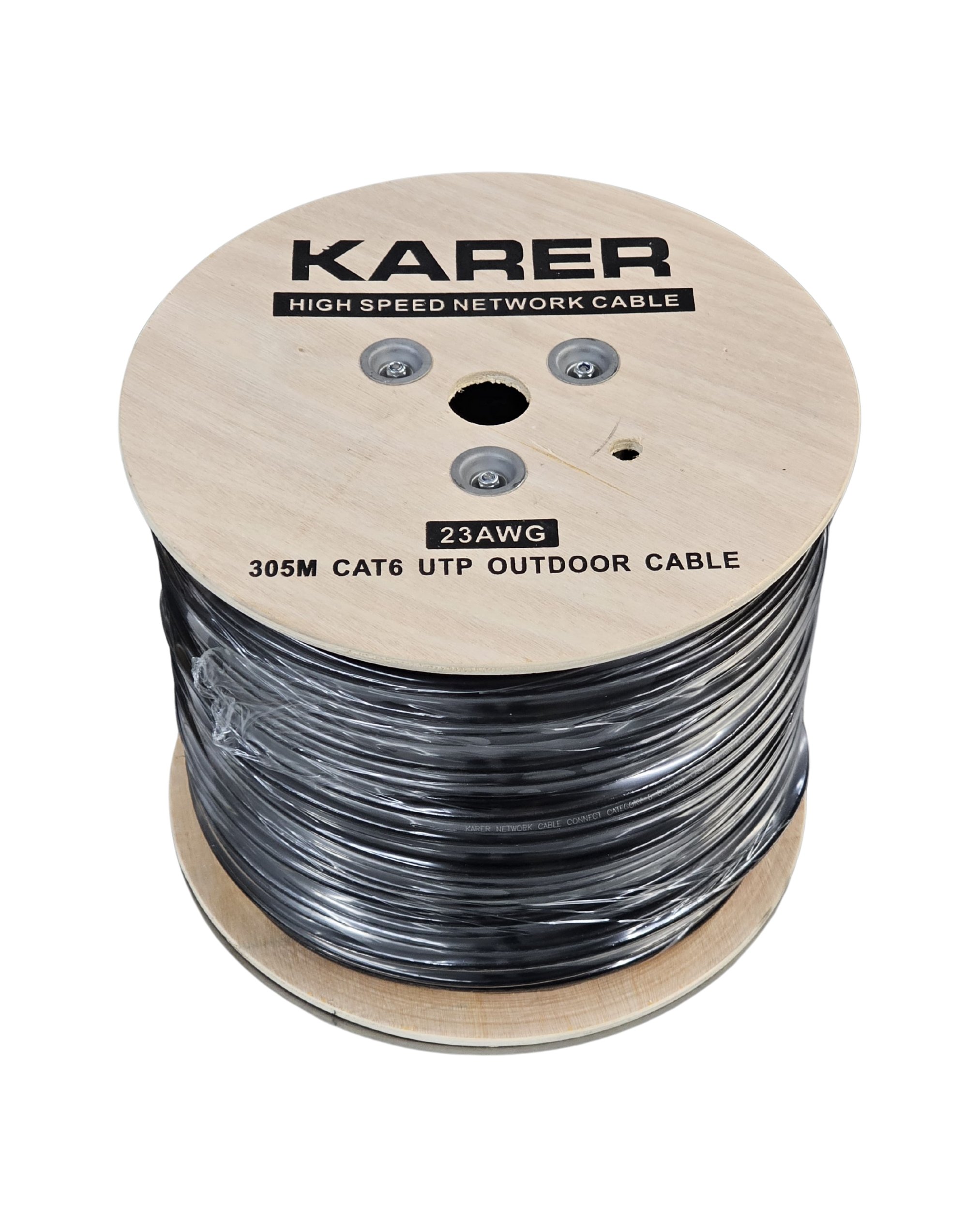 Karer 305 Metre CAT6 Outdoor Kablo – 23AWG UTP, Dış Ortam, Yüksek Hız ve Dayanıklılık