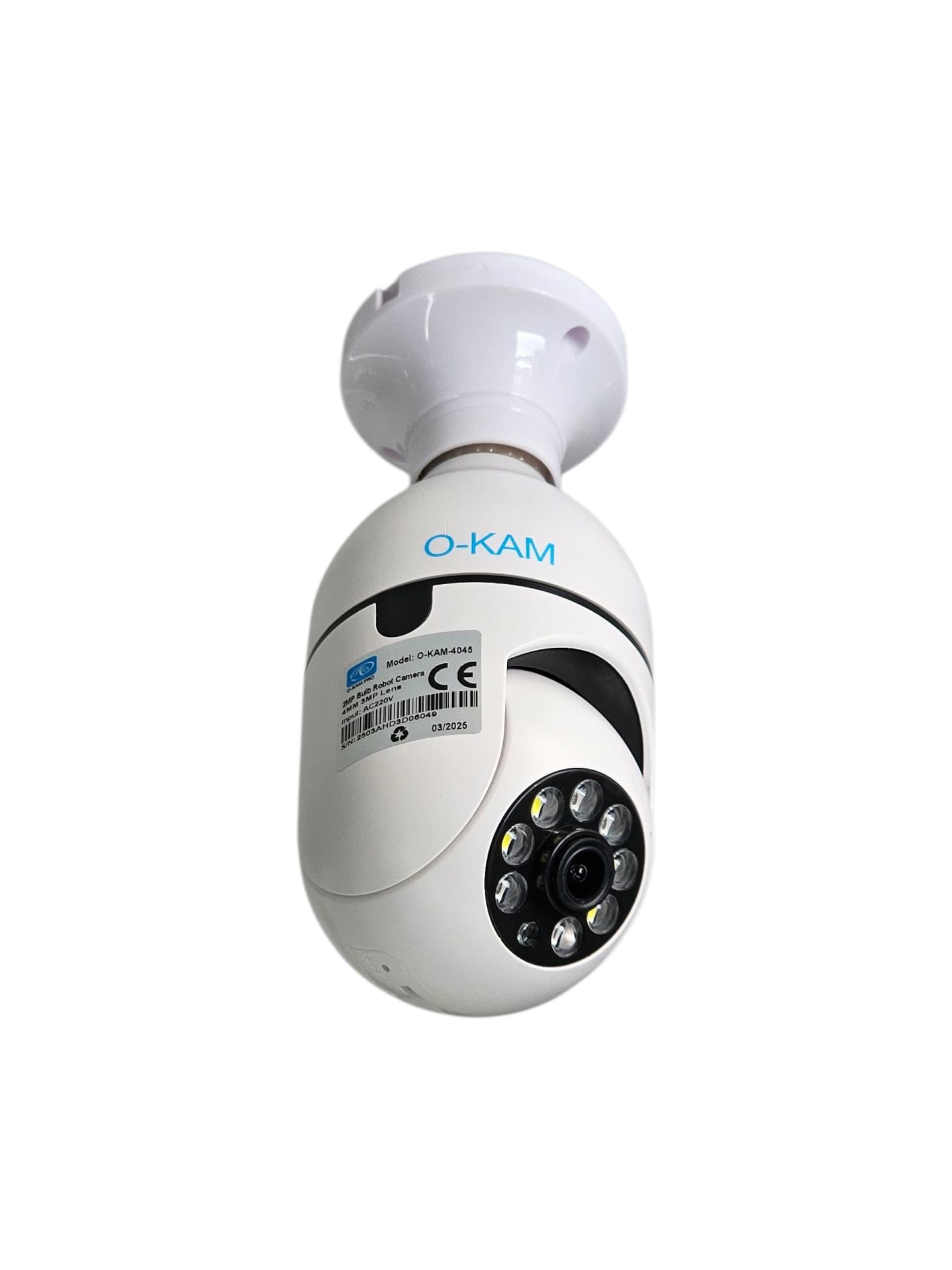  O-KAM 2MP WiFi Ampul Kamera Gece Renkli Döner Başlıklı Çift Ses SD Destekli Tak Çalıştır