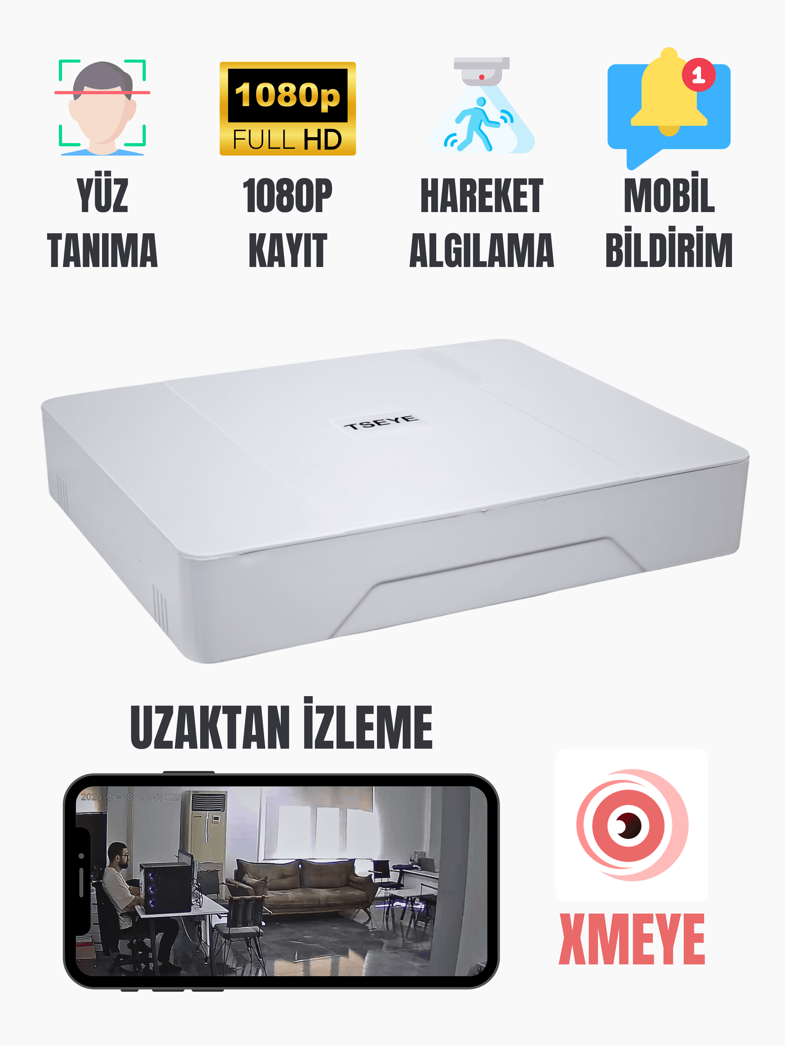 Karer 4'lü Kamera Seti 1080p Renkli Gece Görüşlü + 320GB HDD + TSEYE DVR