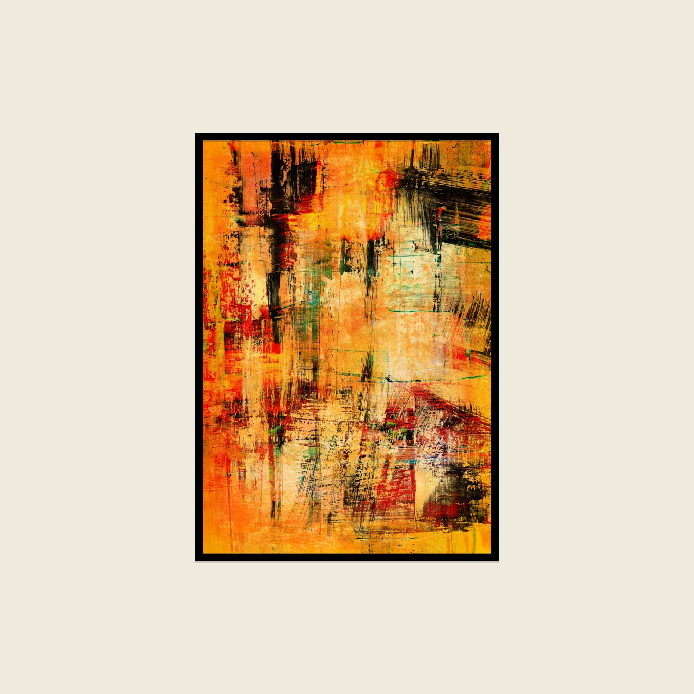 Sarı İz Çerçeveli Tablo