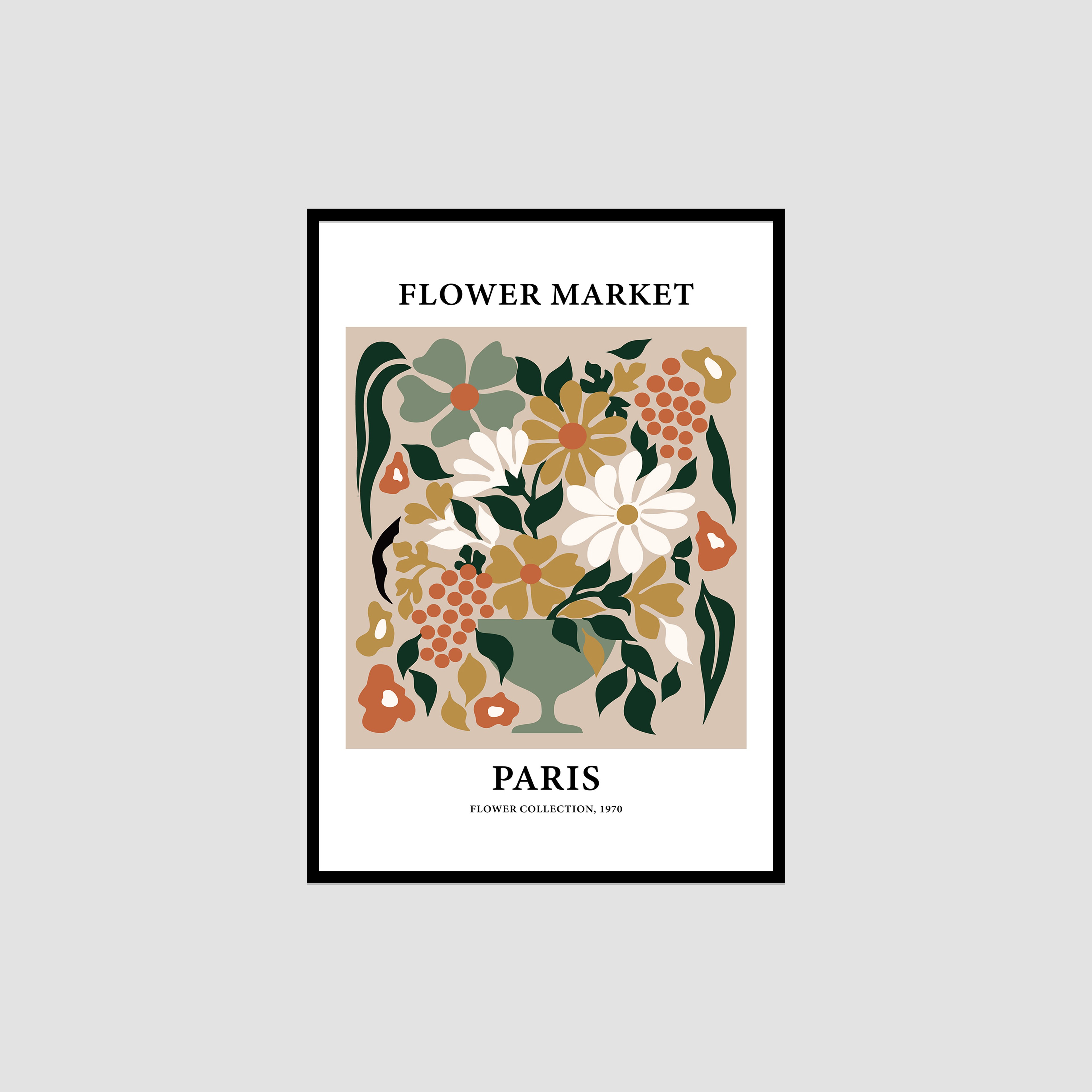 Flower Market Paris Çerçeveli Tablo
