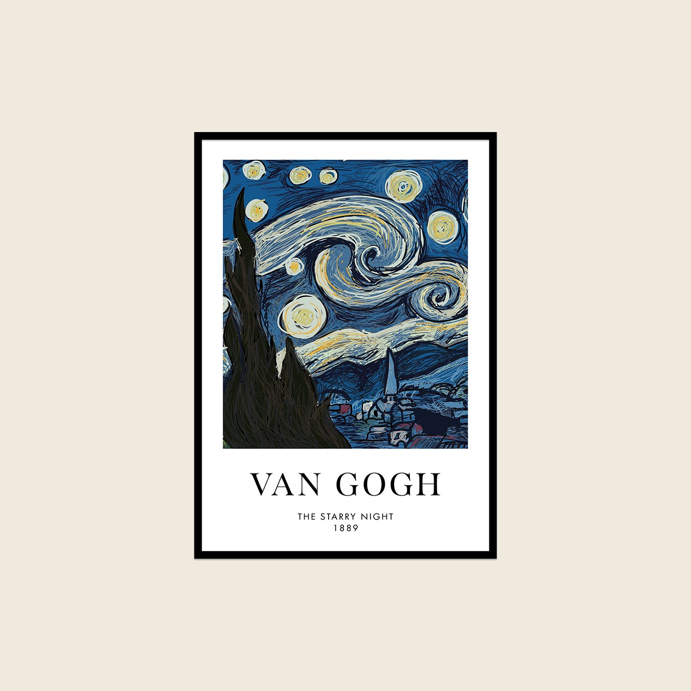 Van Gogh Starry Çerçeveli Tablo