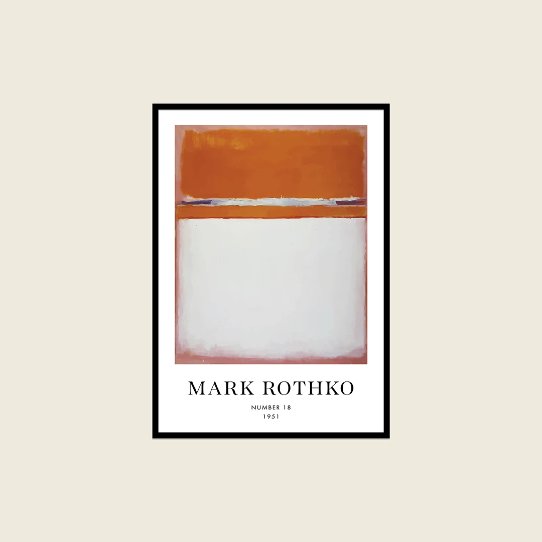 Rothko Orange Çerçeveli Tablo