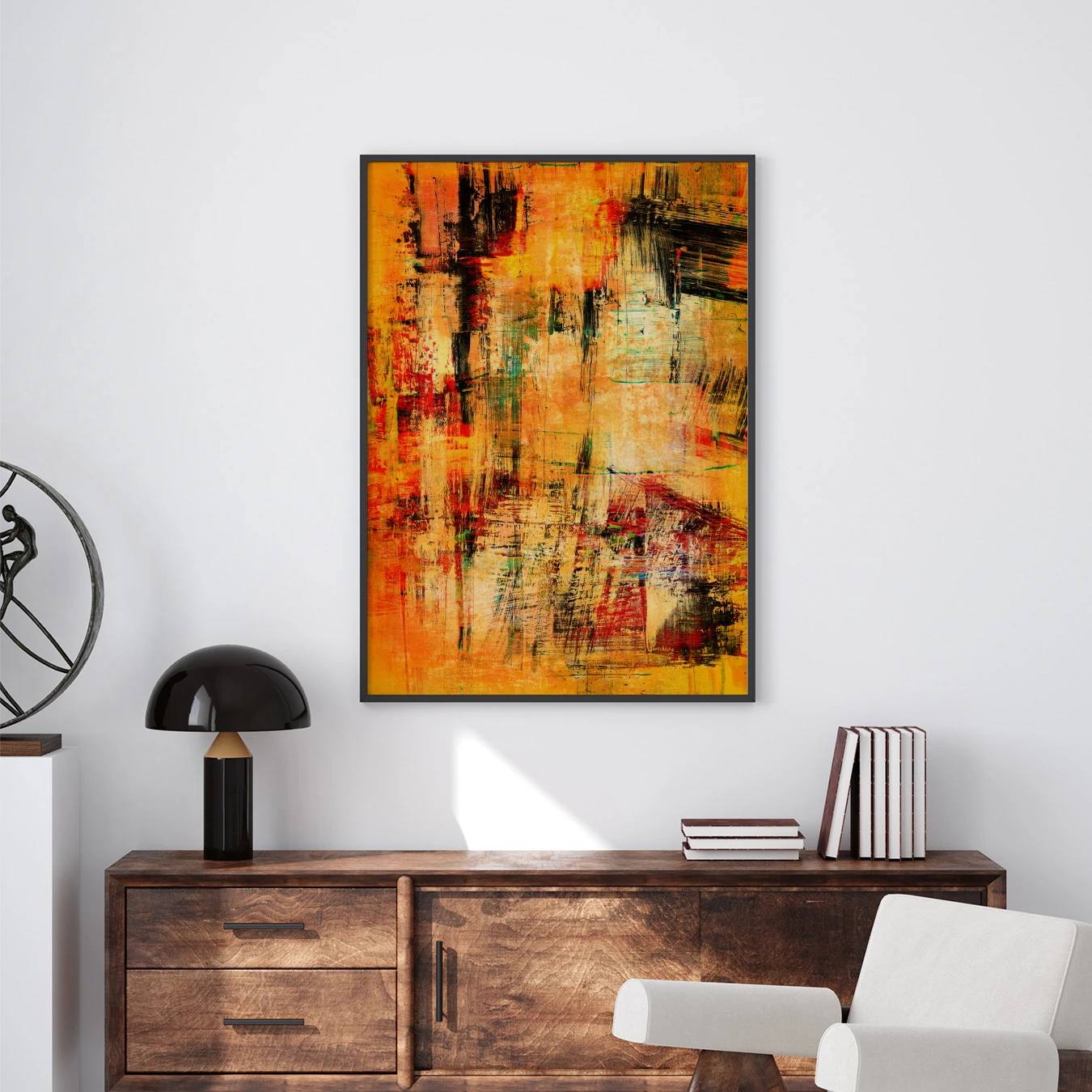 Sarı İz Çerçeveli Tablo