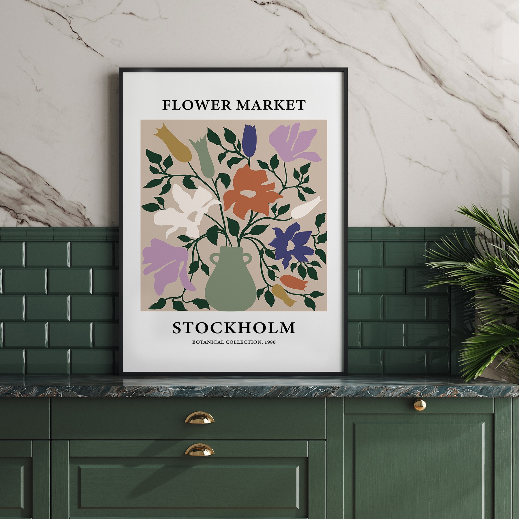 Flower Market Stockholm Çerçeveli Tablo