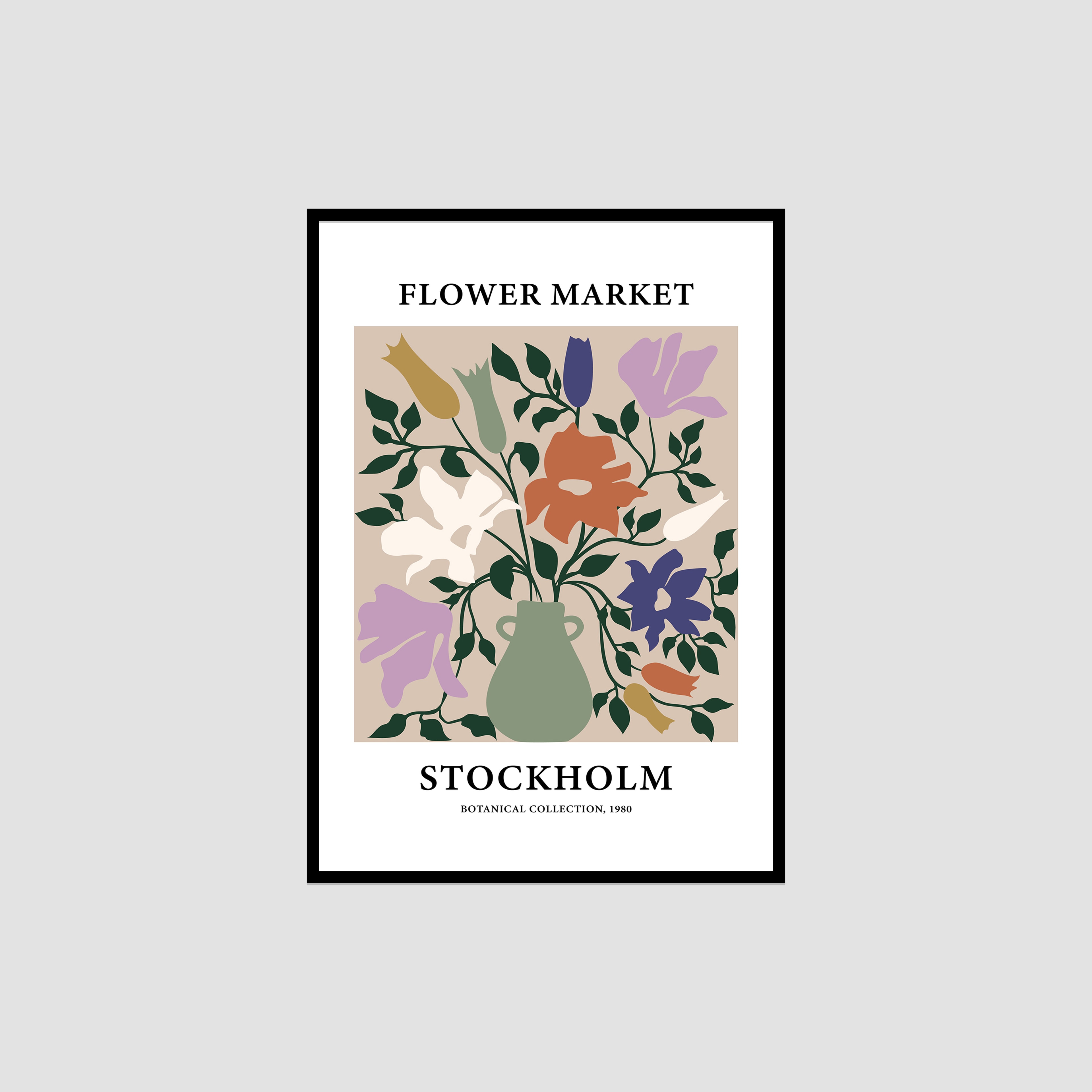 Flower Market Stockholm Çerçeveli Tablo