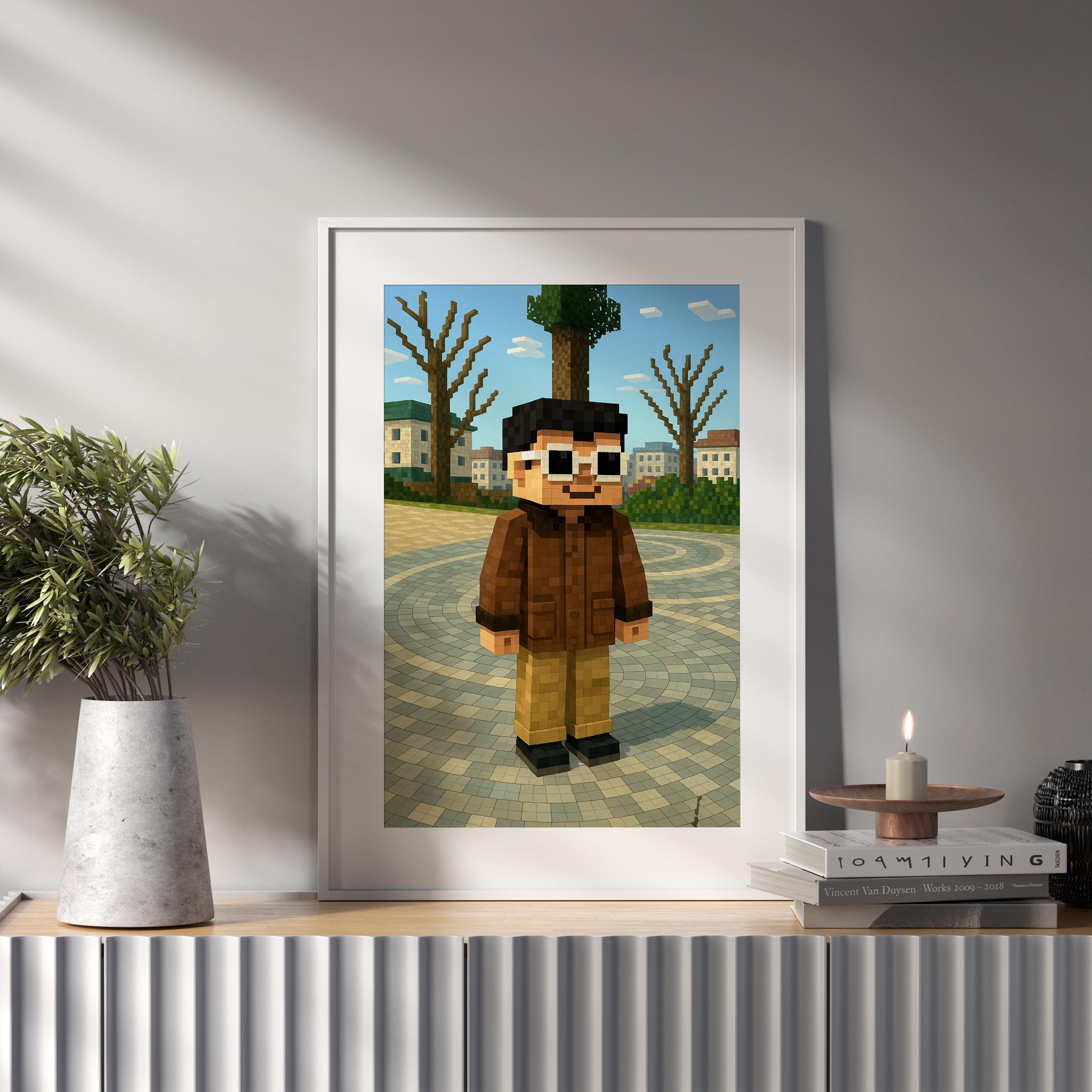 Piksel Piksel Karikatür – Minecraft Stilinde Kişiye Özel Tablo