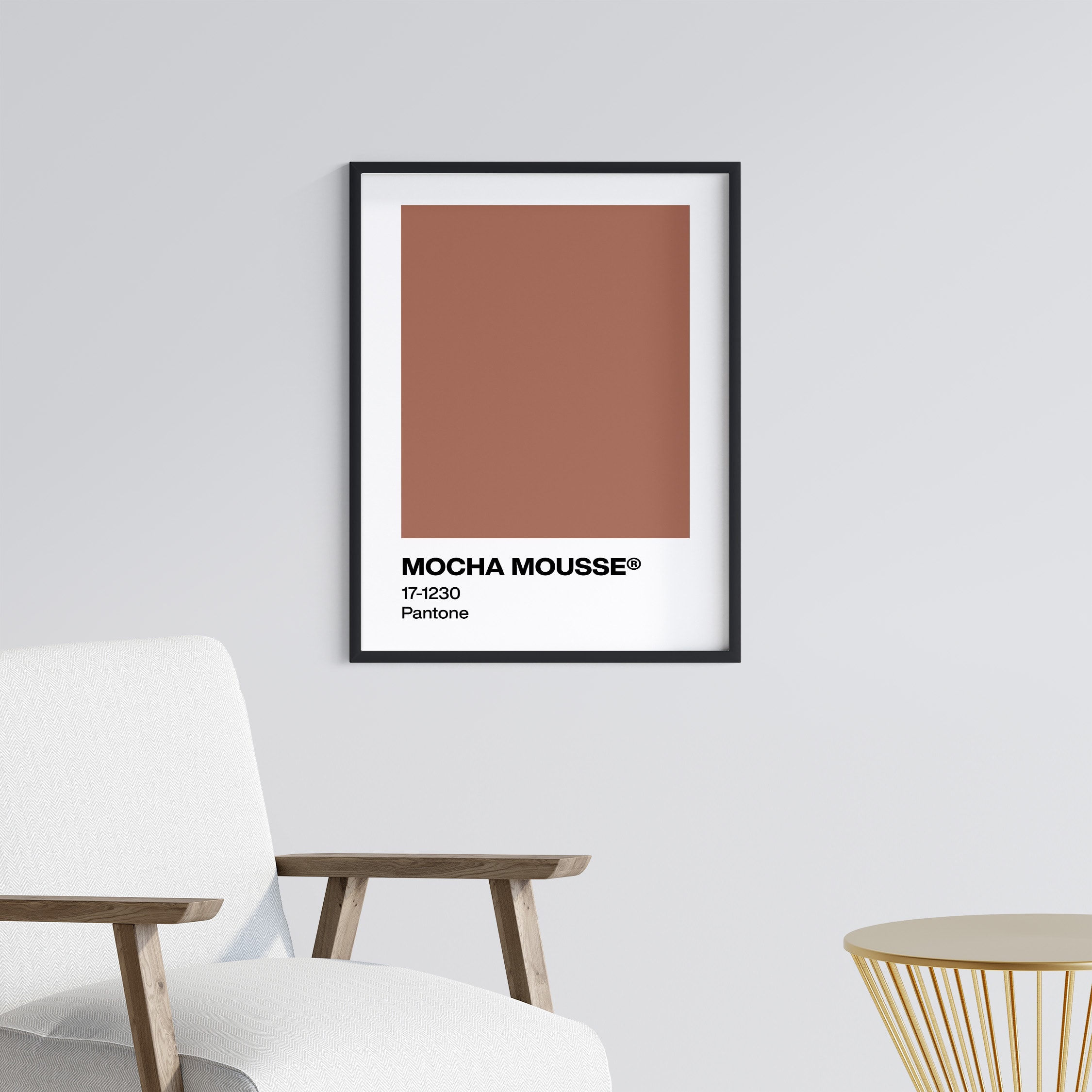 Pantone Mocha Mousse Çerçeveli Tablo