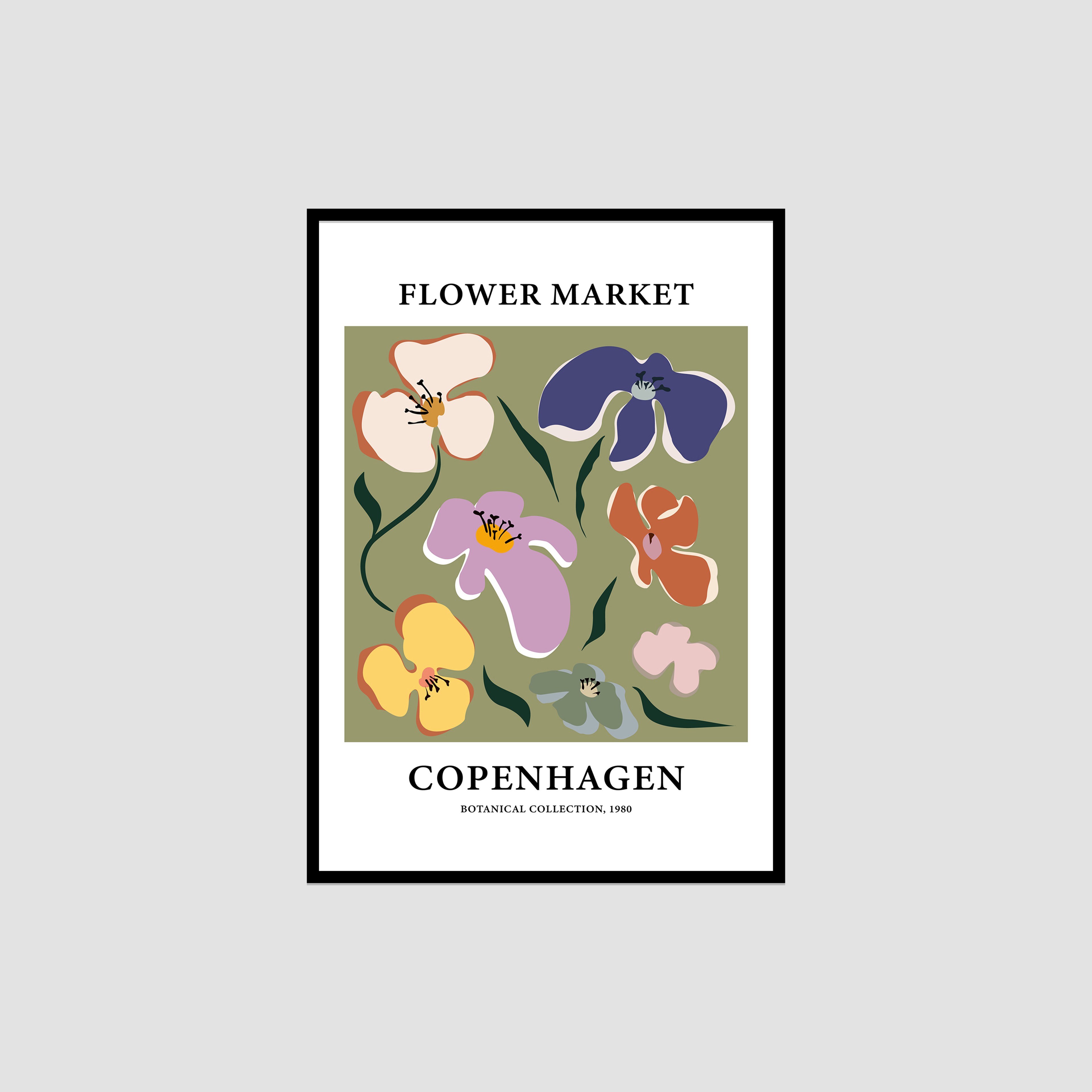 Flower Market Copenhagen Çerçeveli Tablo