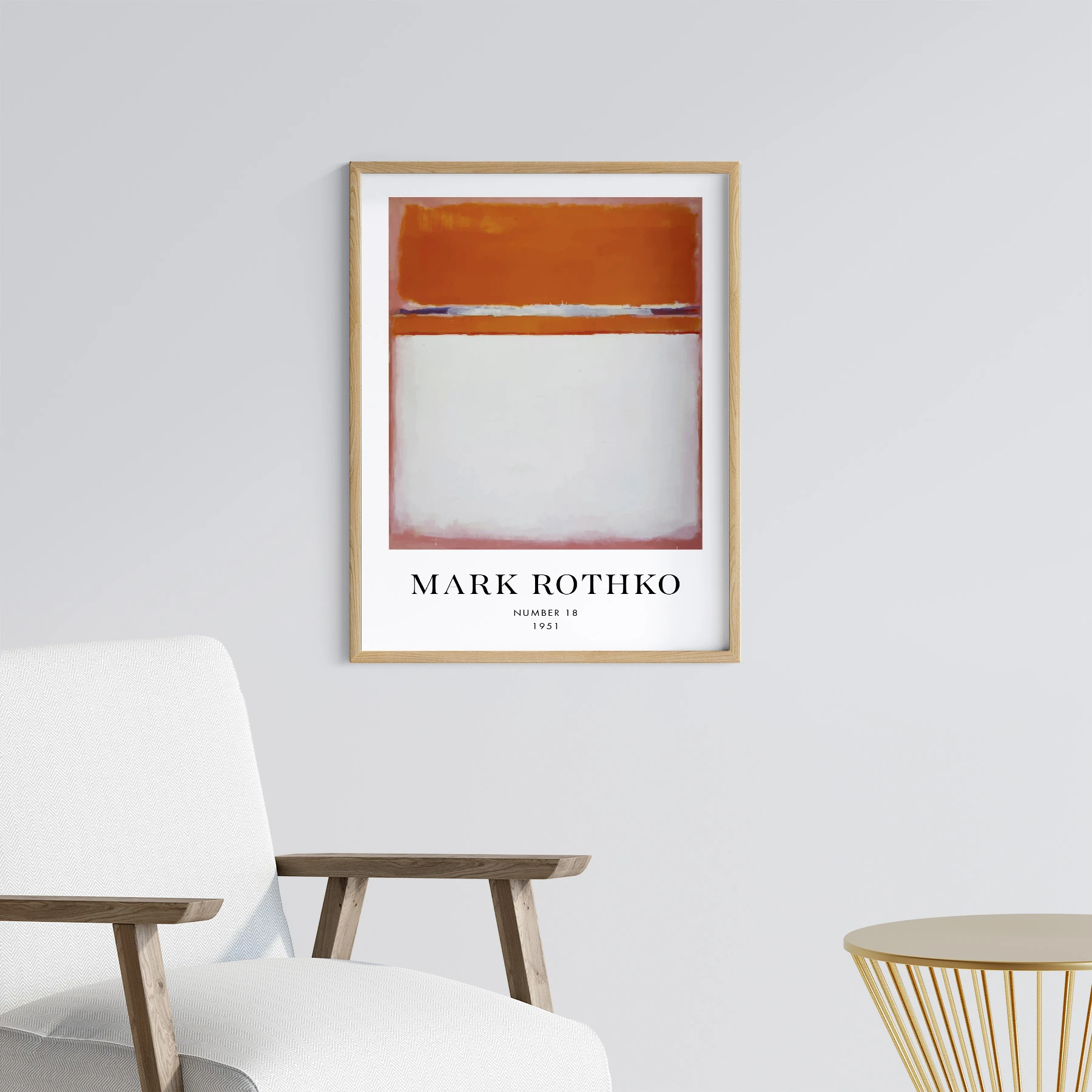 Rothko Orange Çerçeveli Tablo