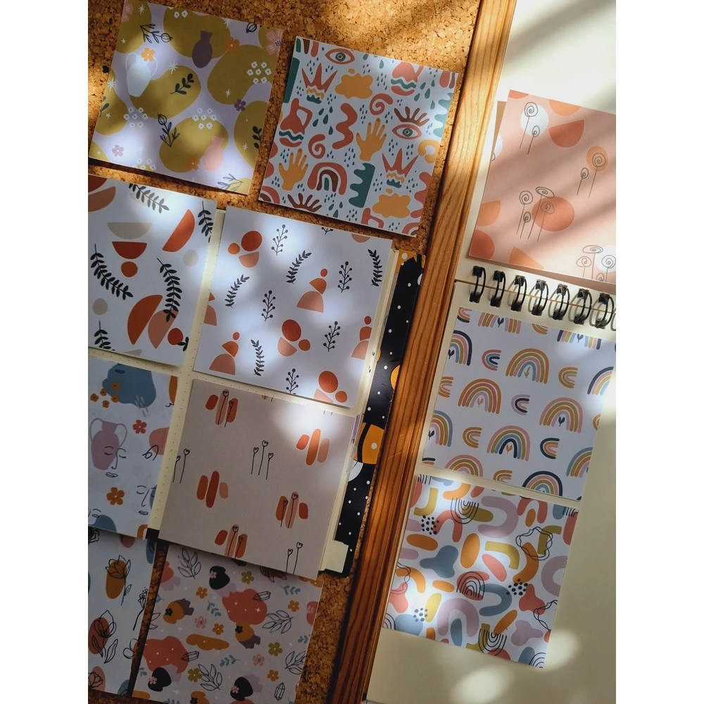 Soyut Desenli Scrapbook Kağıtları