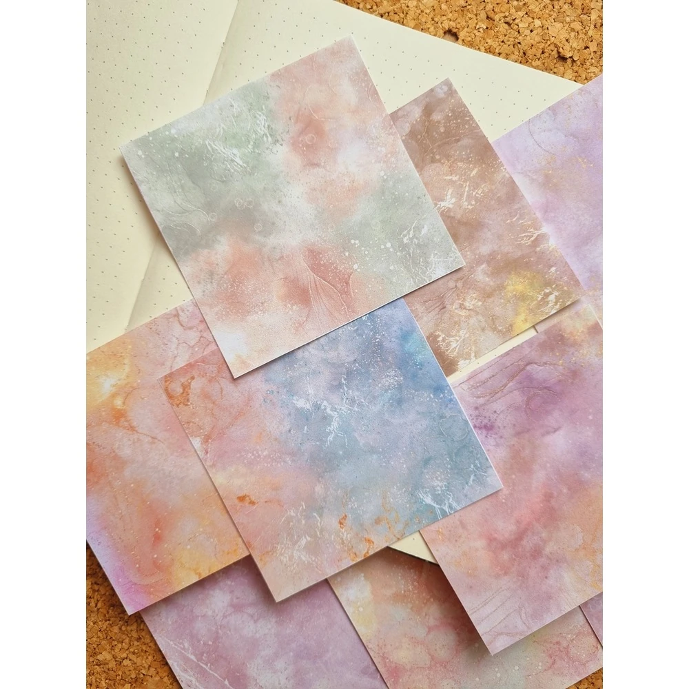 Suluboya Desenli Scrapbook Kağıtları