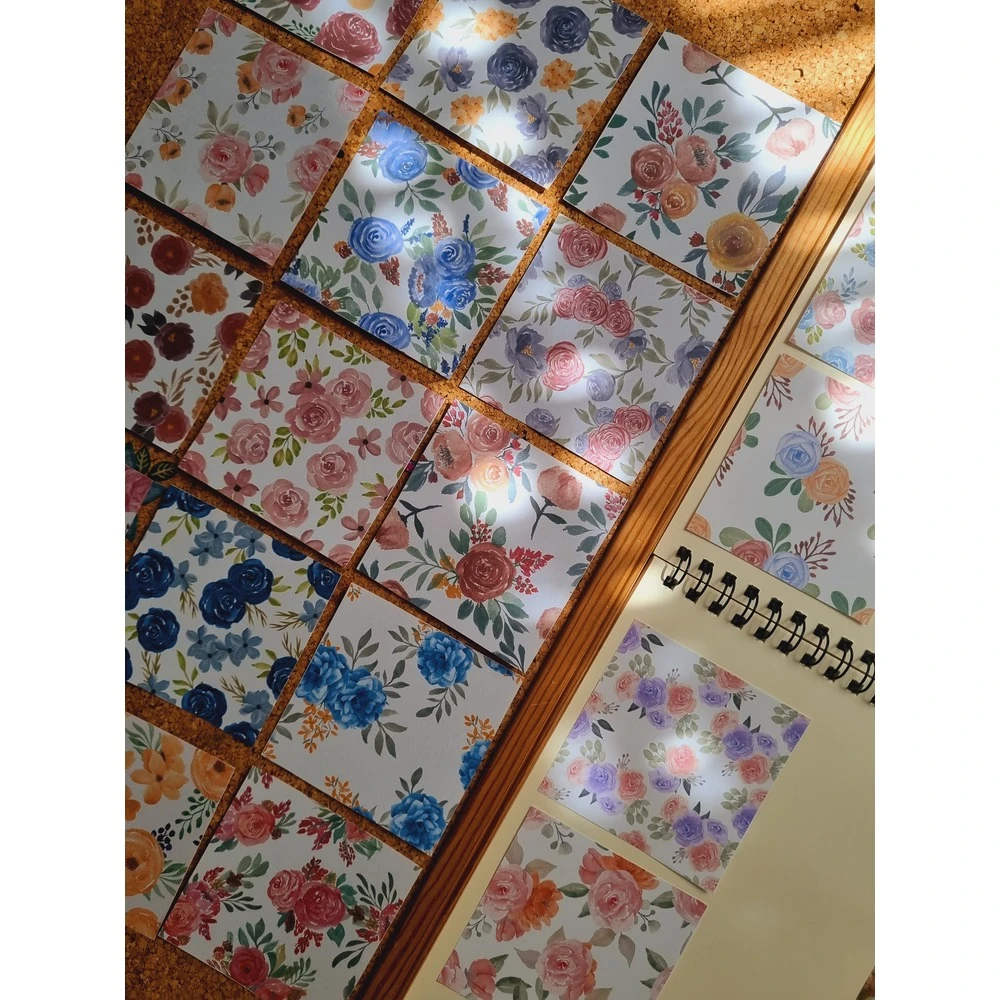 Gül Desenler Scrapbook Kağıdı