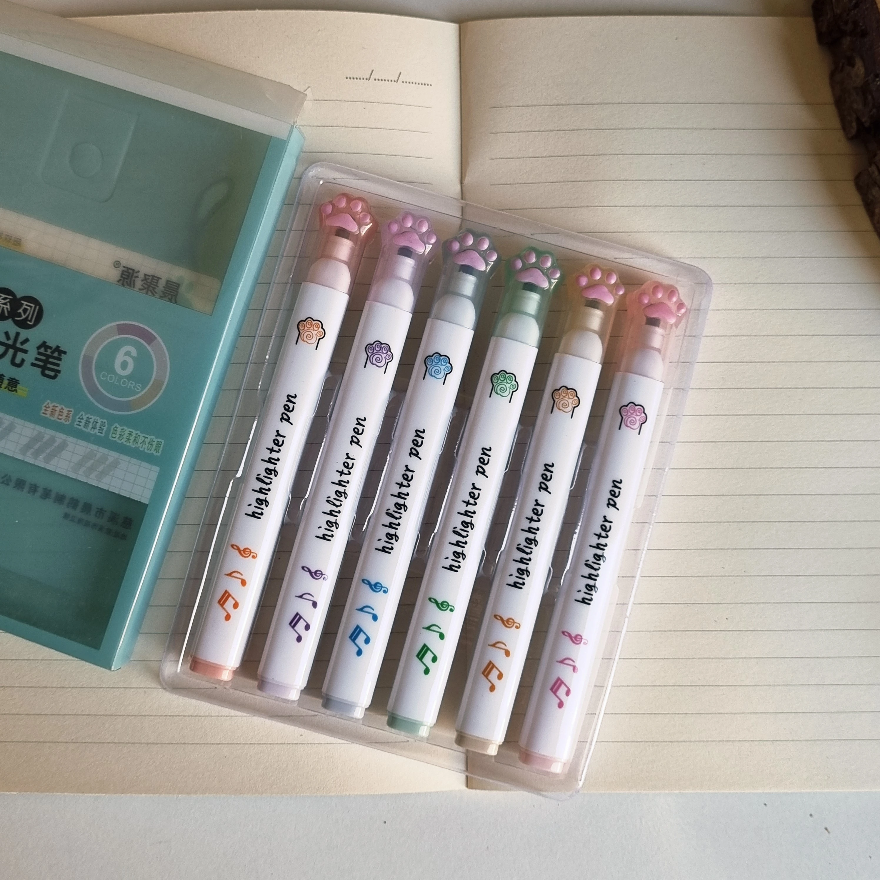 Kedi Patisi Highlighter 6'lı Kalem