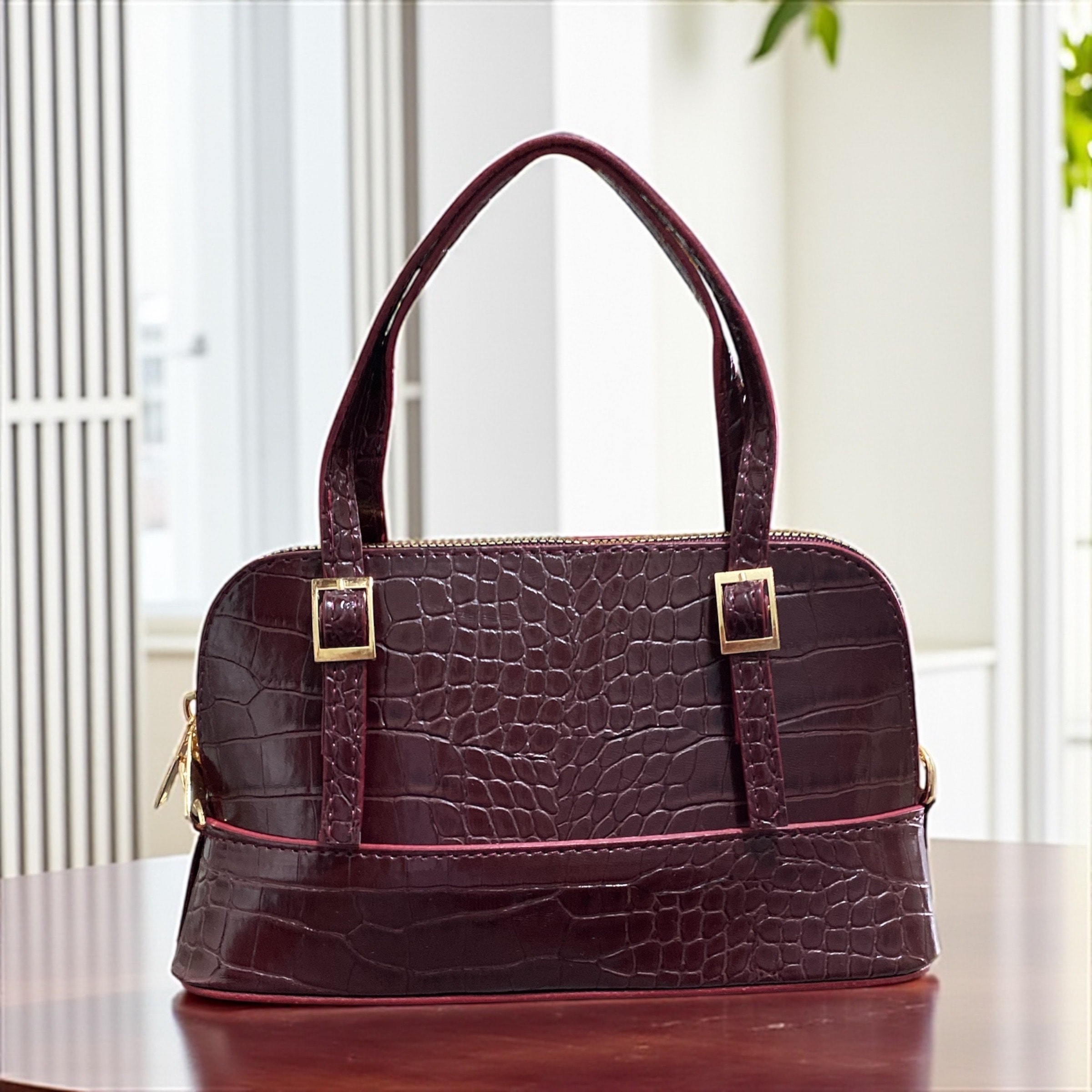 bordo mini çanta 