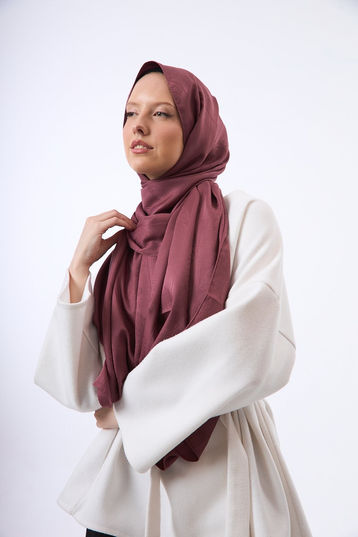 Zerafet Desen Pamuk Soft - Açık Bordo