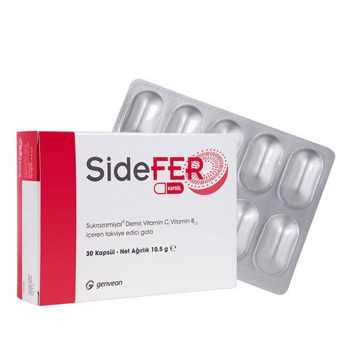 Sıdefer Demir Vitamin C Vitamin B12 30 Kapsül 
