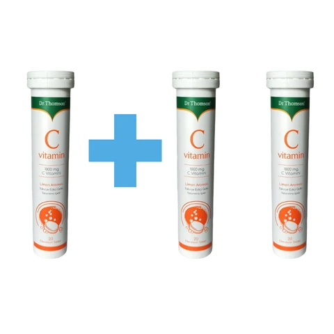 Dr. Thomson Vitamin C Limon Aromalı 1000 Mg 20 Efervesan Tablet (3 Adet)