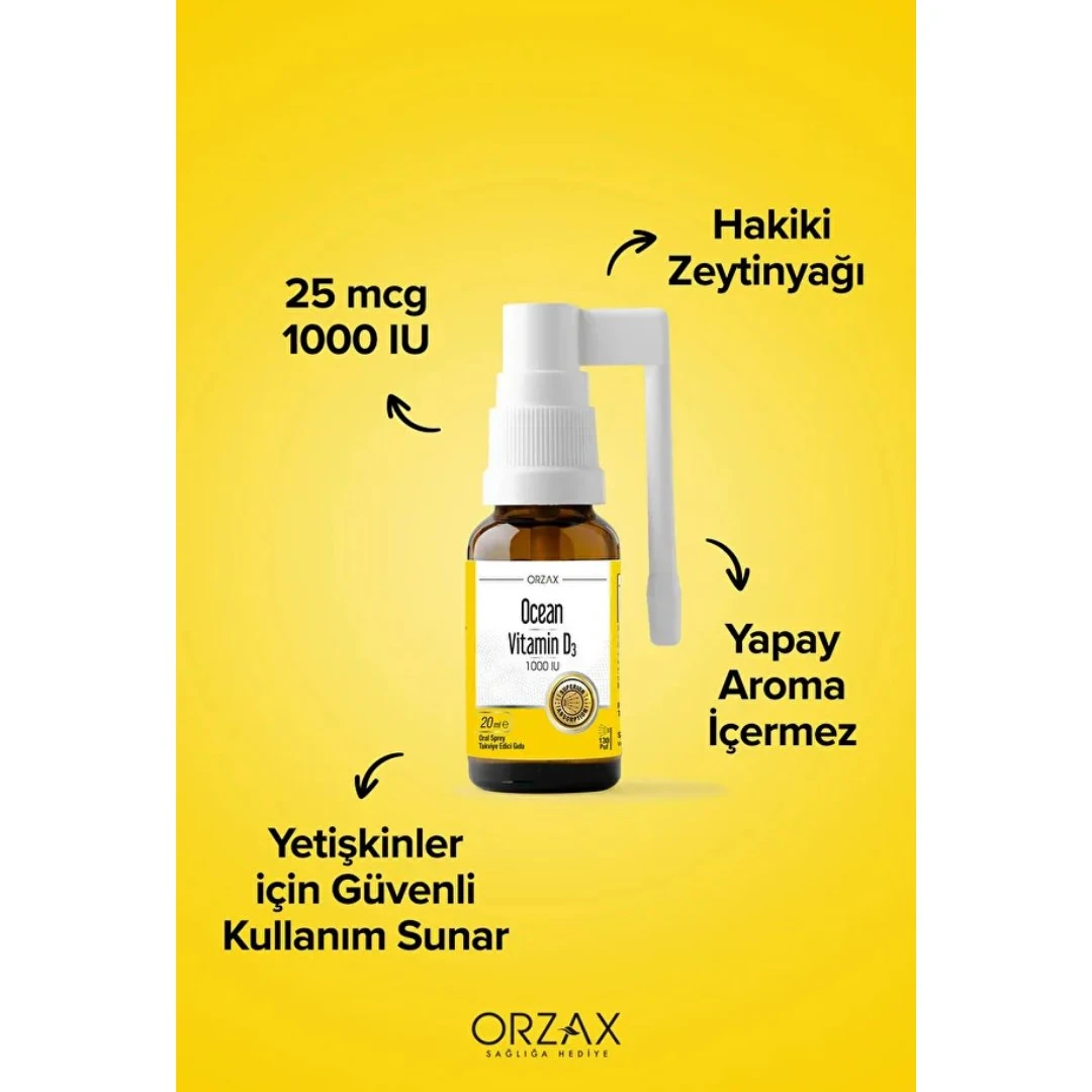 Orzax Ocean Vitamin D3 1000 IU Sprey 20ml 4
