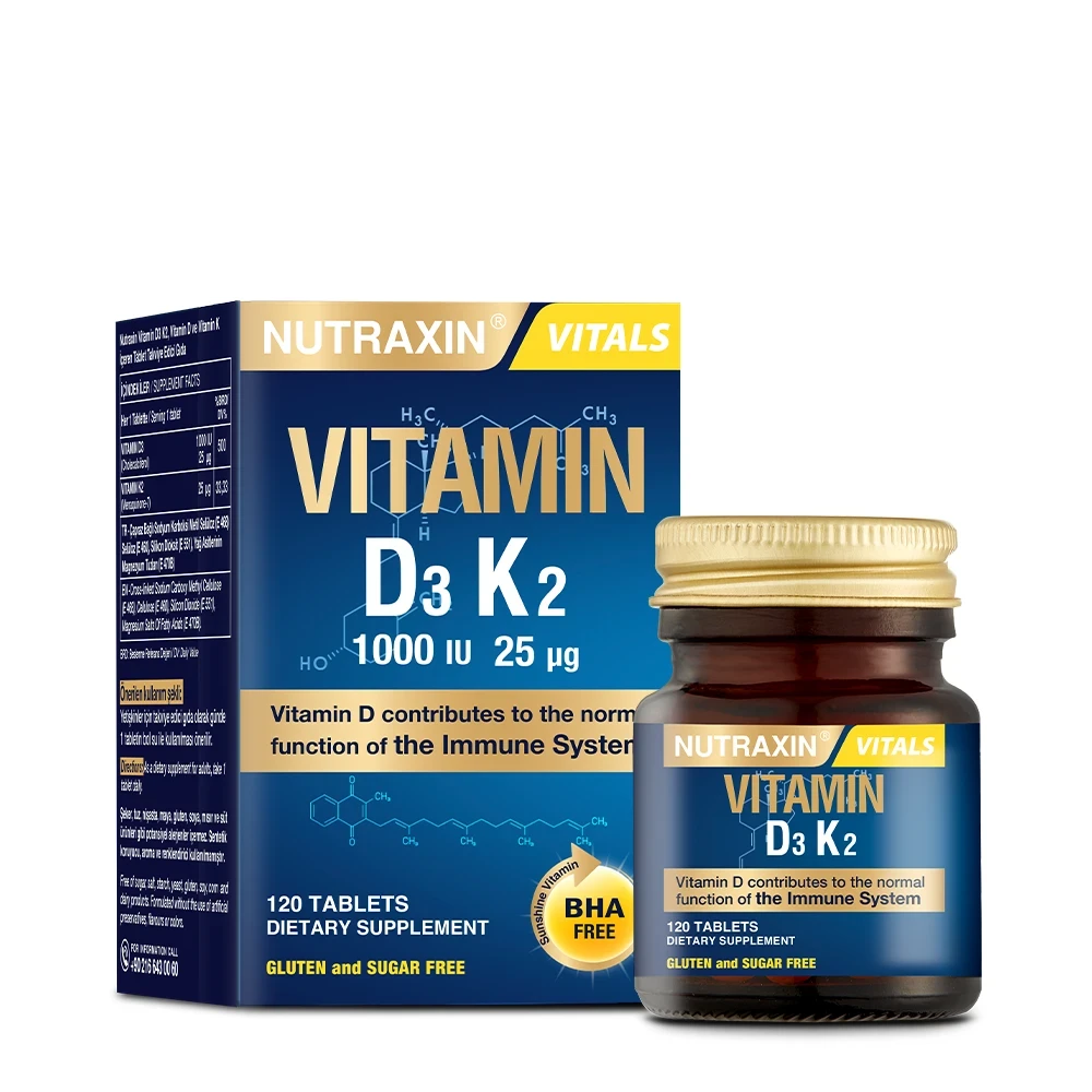 Nutraxin Magnesium Complex 60 Tablet & Nutraxin Vitamin D3 K2 Vitamini İçeren Takviye Edici Gıda 120 Tablet (2'li Set) 3