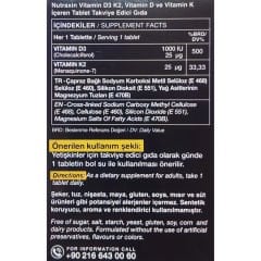 Nutraxin Vitamin D3 K2 Vitamini İçeren Takviye Edici Gıda 120 Tablet 2