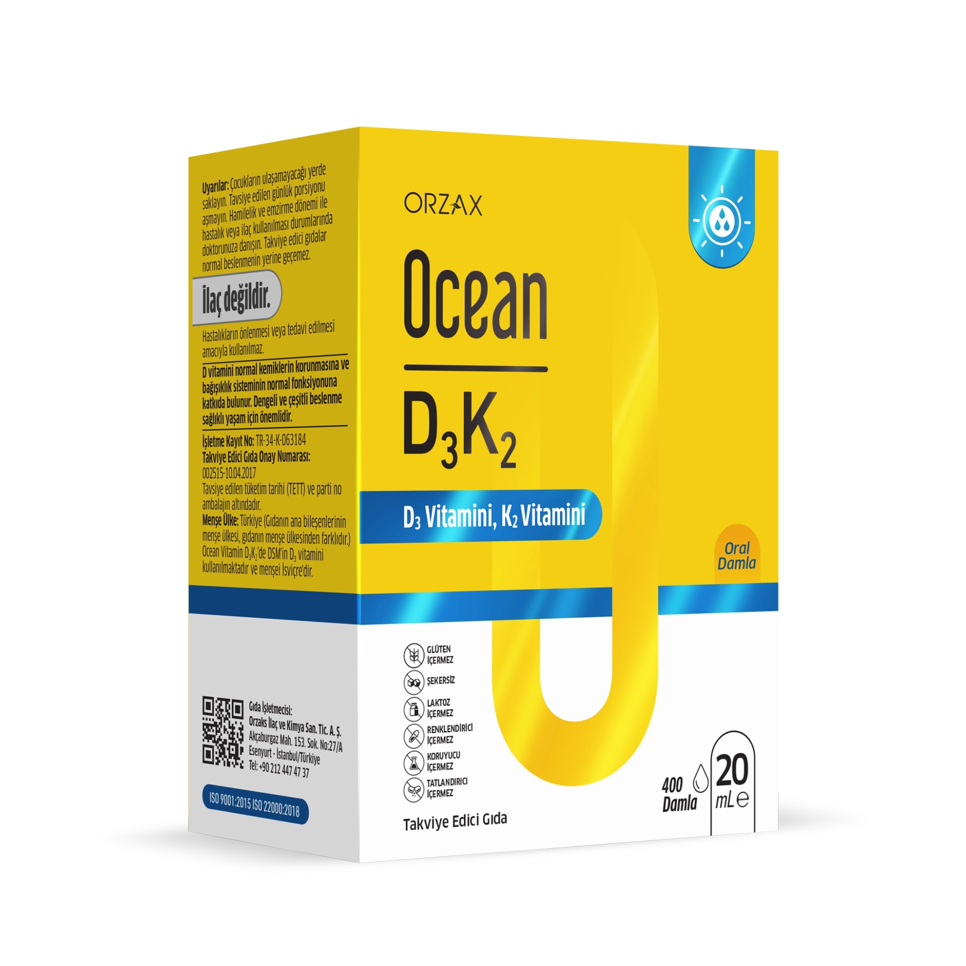 Orzax Ocean D3K2 Vitamin Damla 20 ml 2