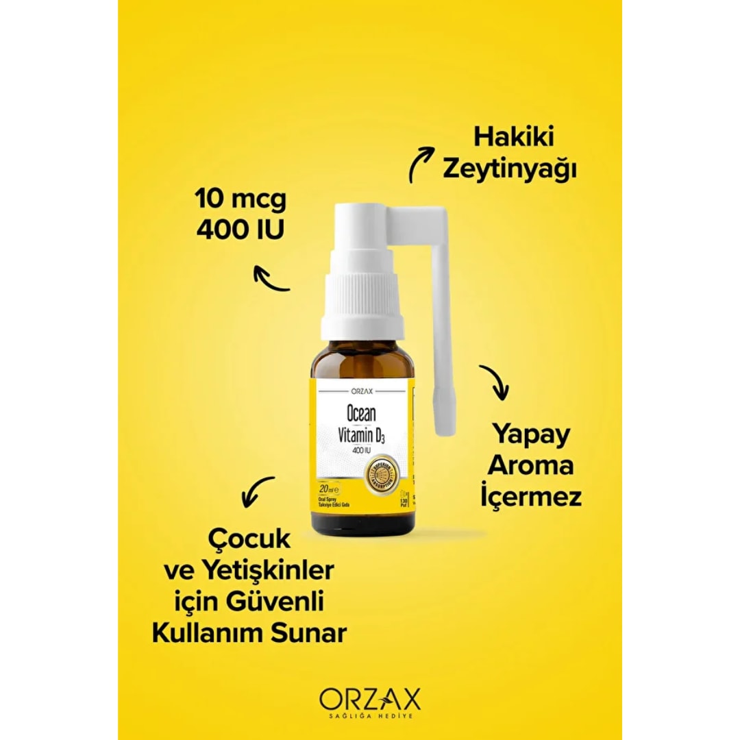 Orzax Ocean Vitamin D3 400 IU Sprey 20ml 2