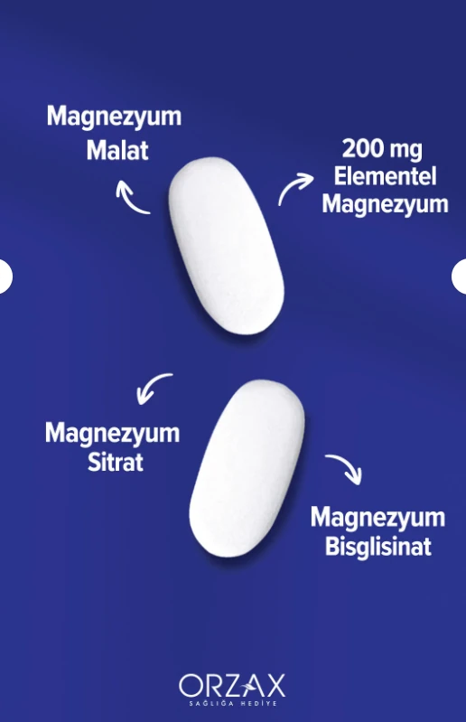 Orzax Ocean ExtraMag Üçlü Magnezyum Kombinasyonu 60 Tablet 5