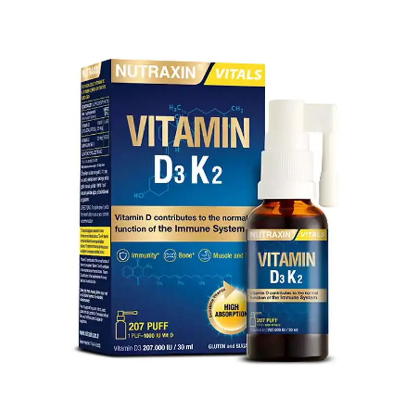 Nutraxin Magnesium Complex 60 Tablet & Nutraxin Vitamin D3K2 Takviye Edici Gıda Sprey 2