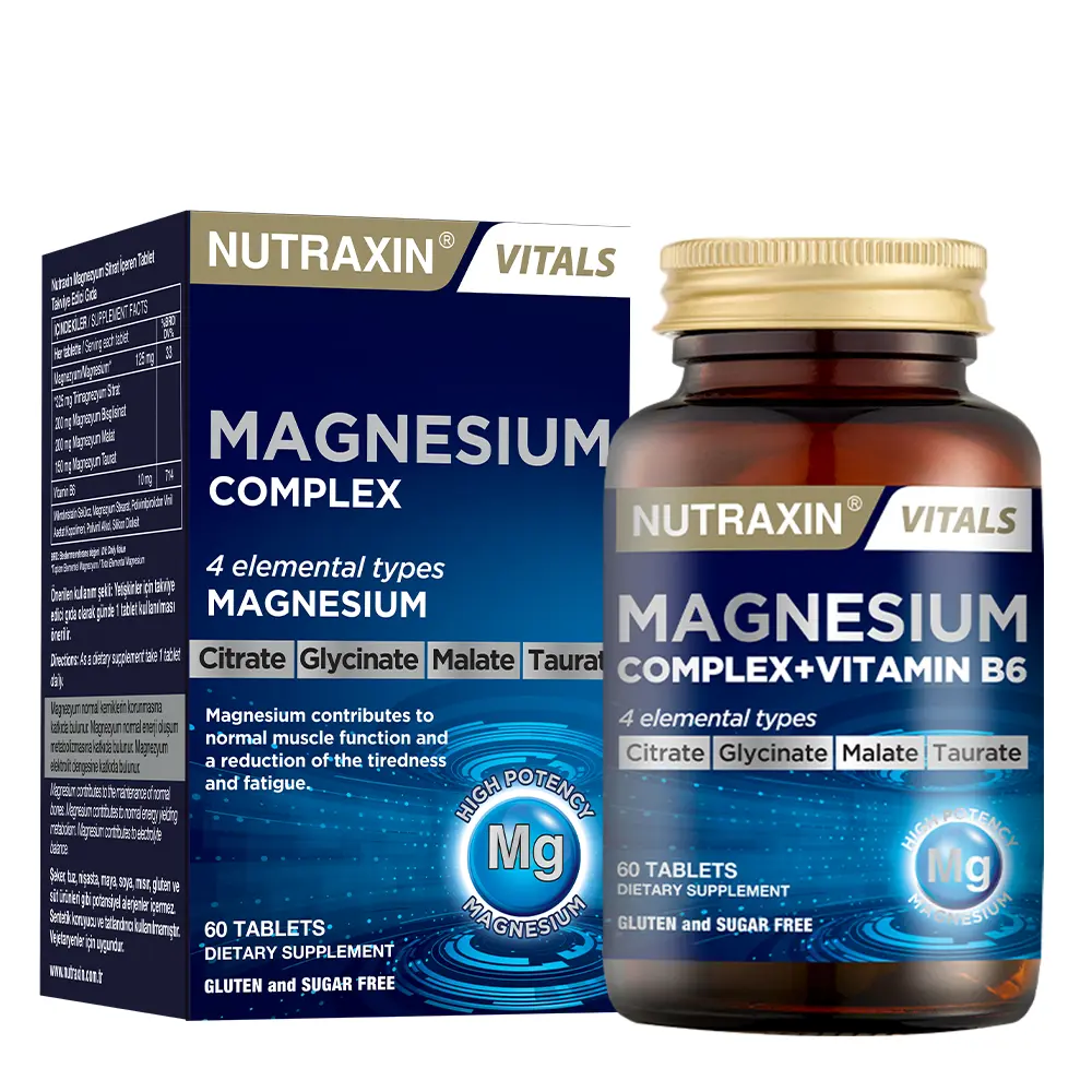 Nutraxin Magnesium Complex 60 Tablet & Nutraxin Vitamin D3 K2 Vitamini İçeren Takviye Edici Gıda 120 Tablet (2'li Set) 2