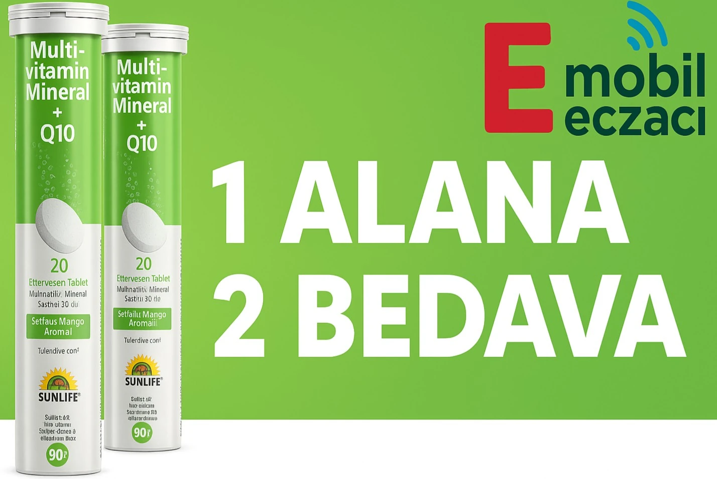 Sunlife Multivitamin & Mineral + Q10 Efervesan 20 Tablet ( 3 Adet )