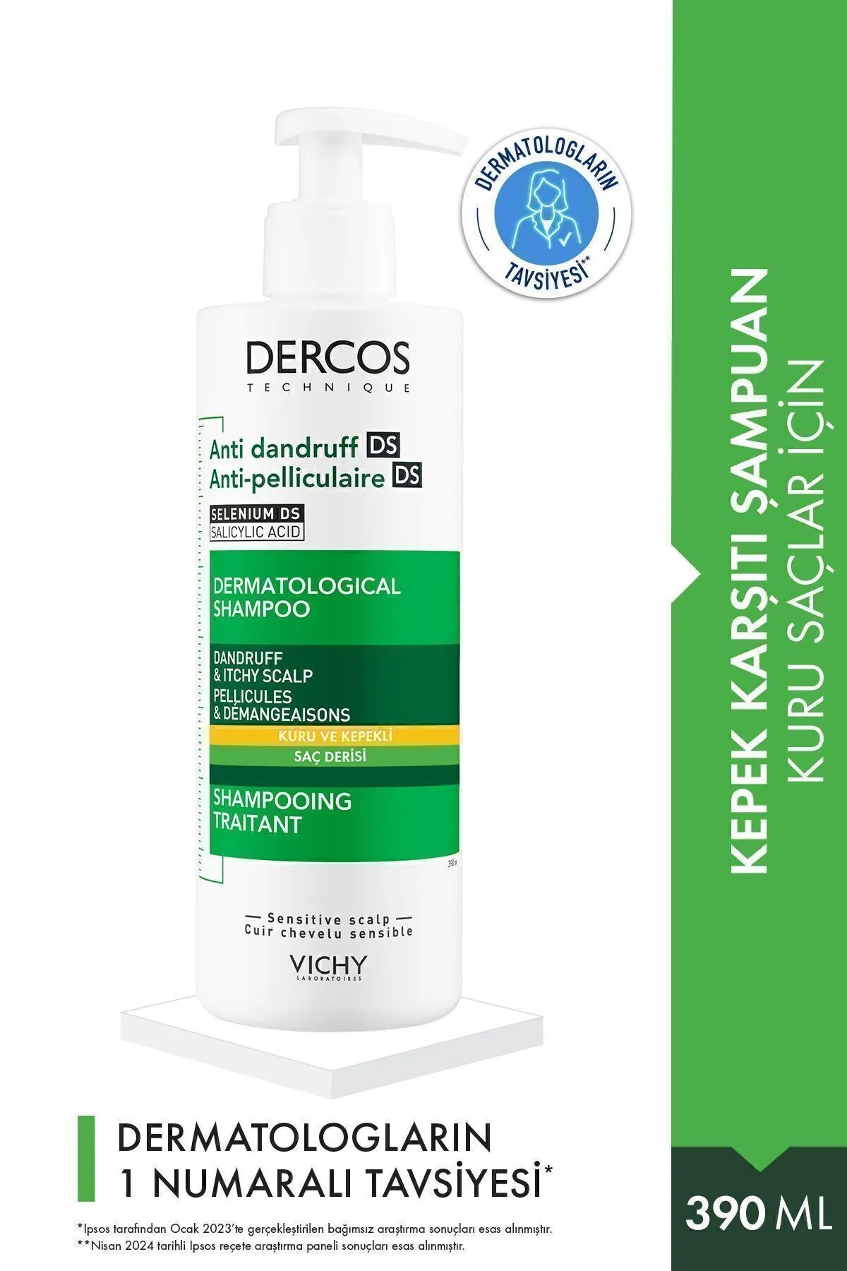 Vichy Dercos Anti-Dandruff Kepek Karşıtı Şampuan Kuru Saçlar 390 ml