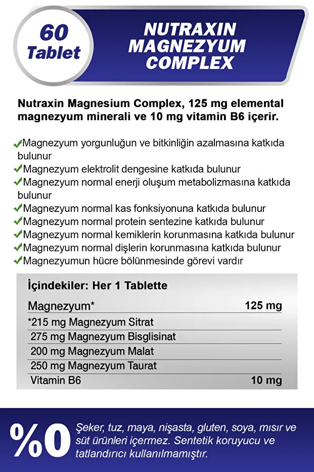 Nutraxin Magnesium Complex 60 Tablet 2