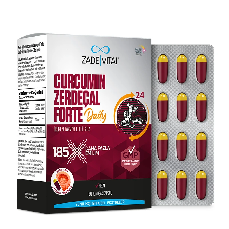 Zade Vital Curcumin Zerdeçal Forte Daily 60 Yumuşak Kapsül 2