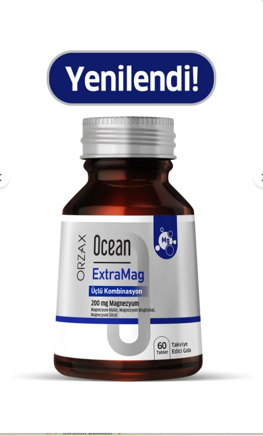 Orzax Ocean ExtraMag Üçlü Magnezyum Kombinasyonu 60 Tablet 2