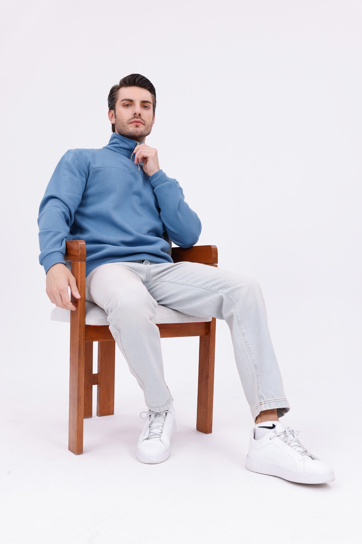 Steeprockt Erkek Mavi Sweat