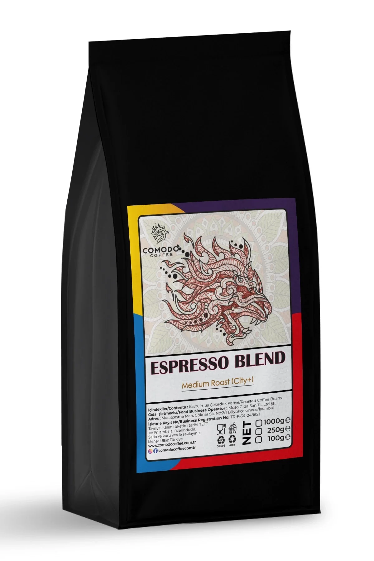 Comodo Coffee Espresso Blend 1kg Wholesale Cafe