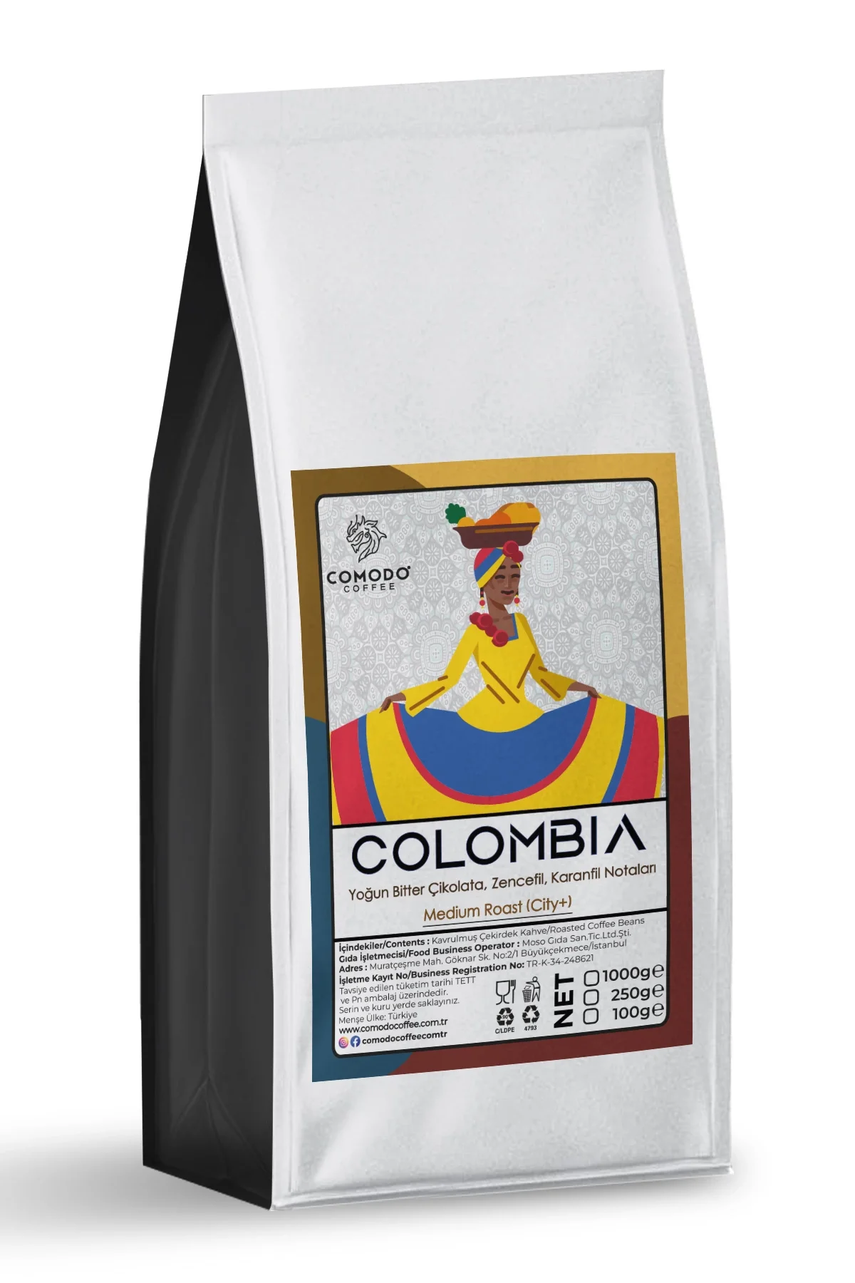 Comodo Coffee Colombia Kahvesi 1000 gr